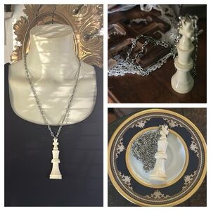Vintage Chess Piece Necklace